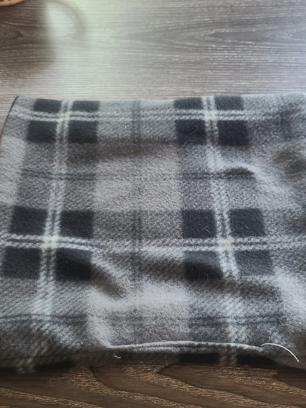 Reversible Red and Black Buffalo Plaid Wool Scarf